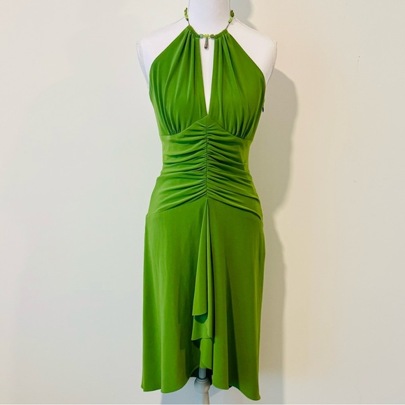 Laundry By Shelli Segal y2k Green Halter Dress 💚